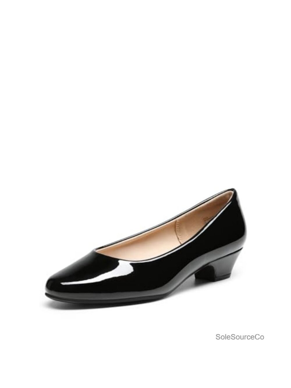 Women's Chunky Block Heel Pump Faux Leather Dress Shoes